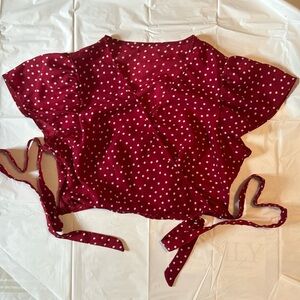 ROMWE Polka-Dot Shirt in Red
